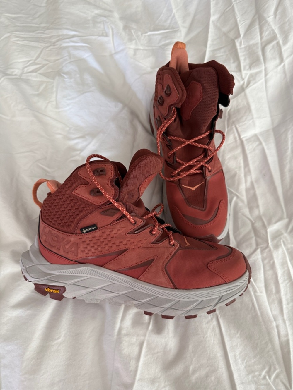 Hoka One One Rust Red Gore-Tex Trail Sneakers - Picture 3 of 6